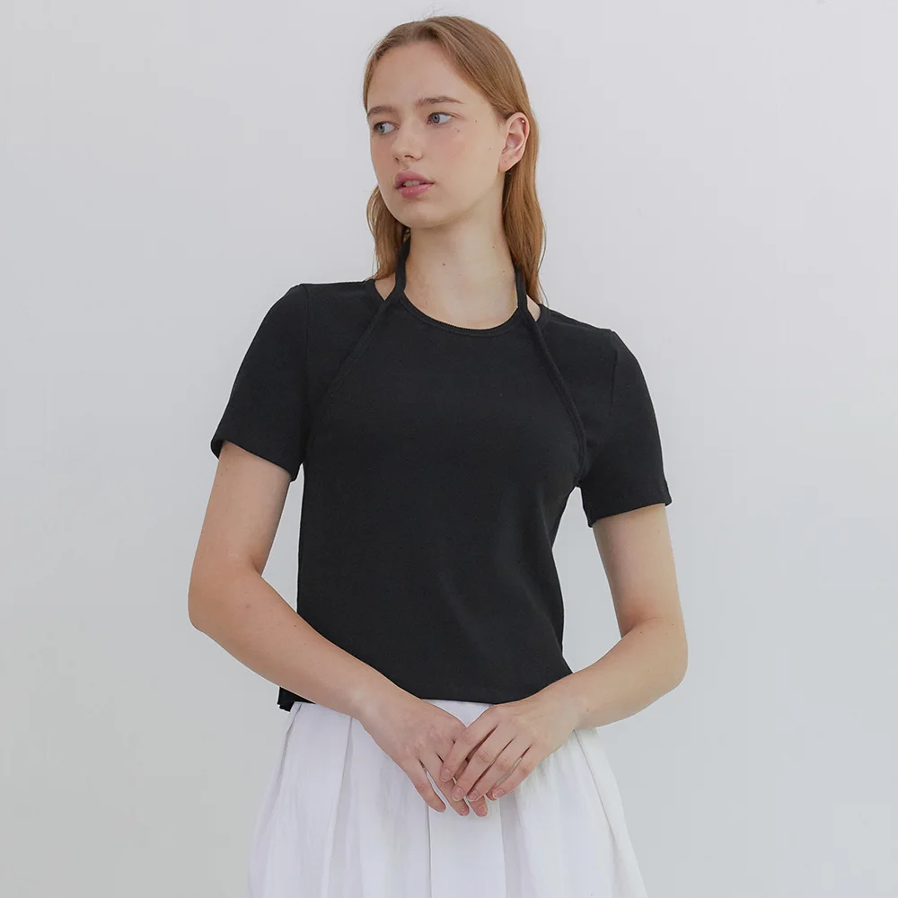Halter Neck Tee - Black
