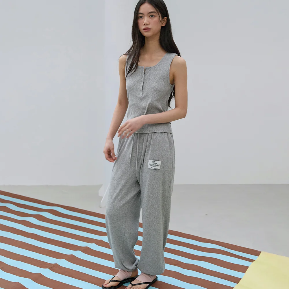 Easy Sleevless & Pants Set Melange grey
