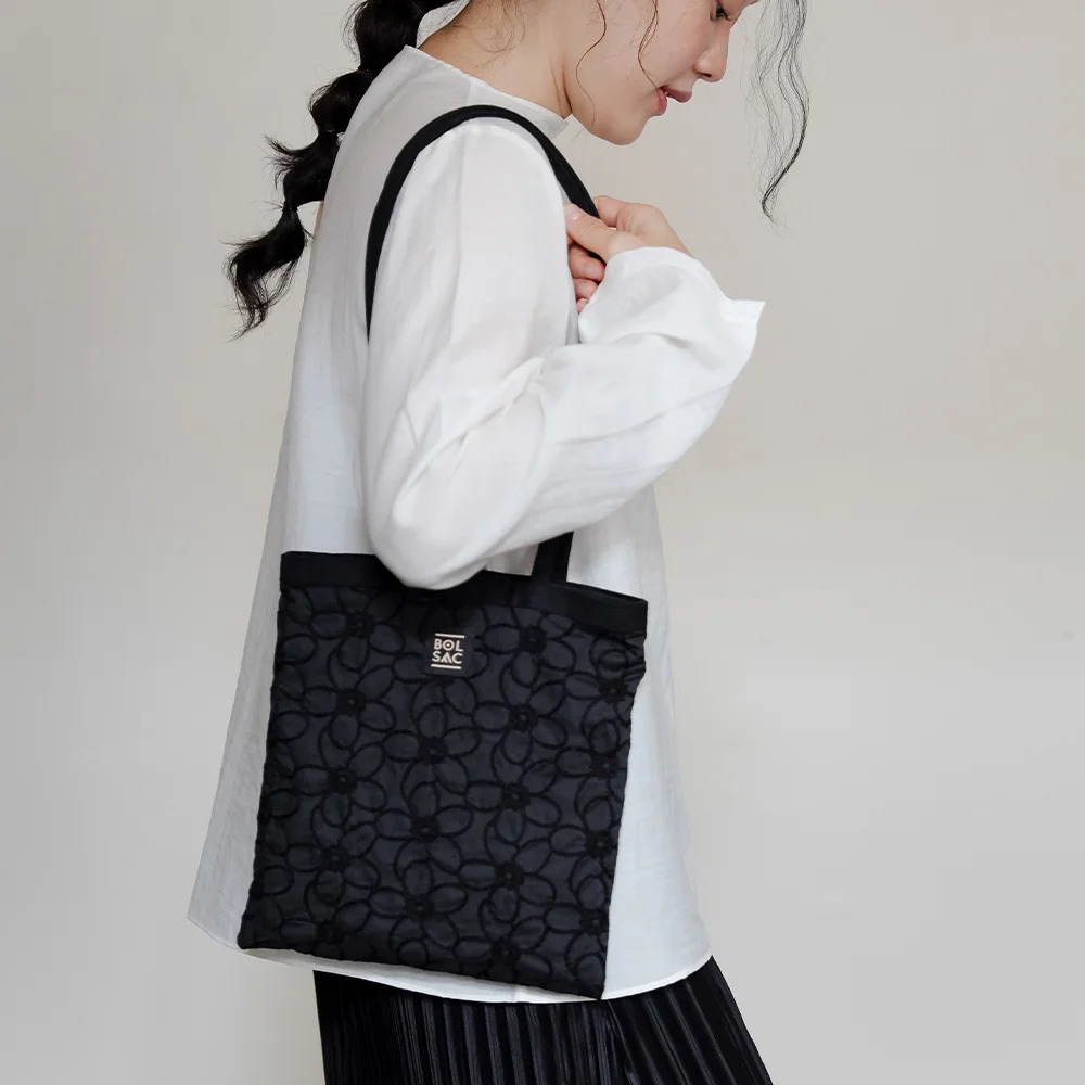 stroll bag _ black flower