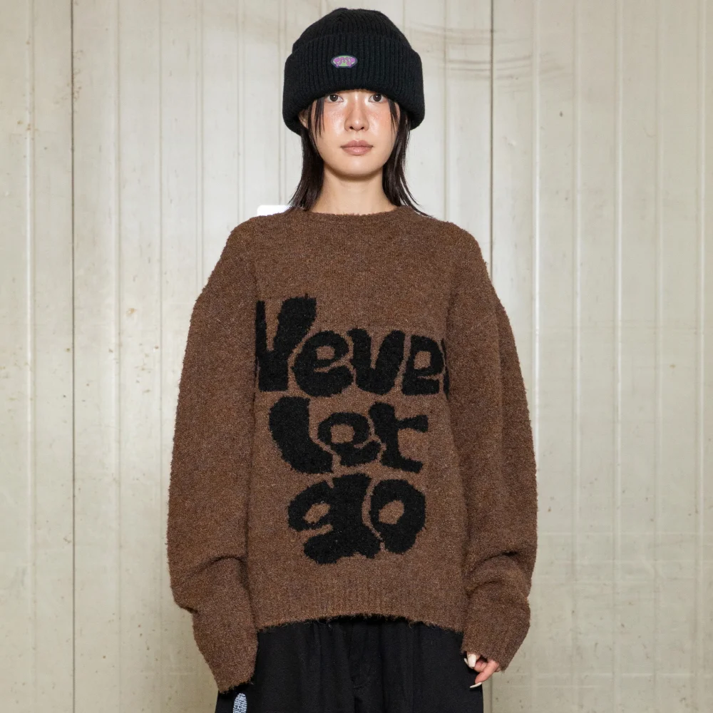 GNT074 Never Let Go 圈圈紗 套頭 針織衫 (BROWN)