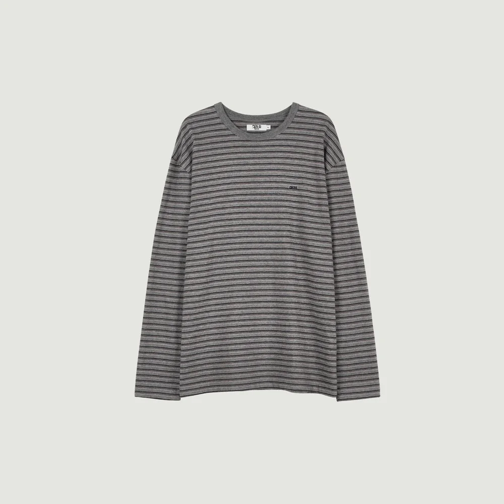 VIAN STRIPE T-SHIRT (MELANGE GRAY)