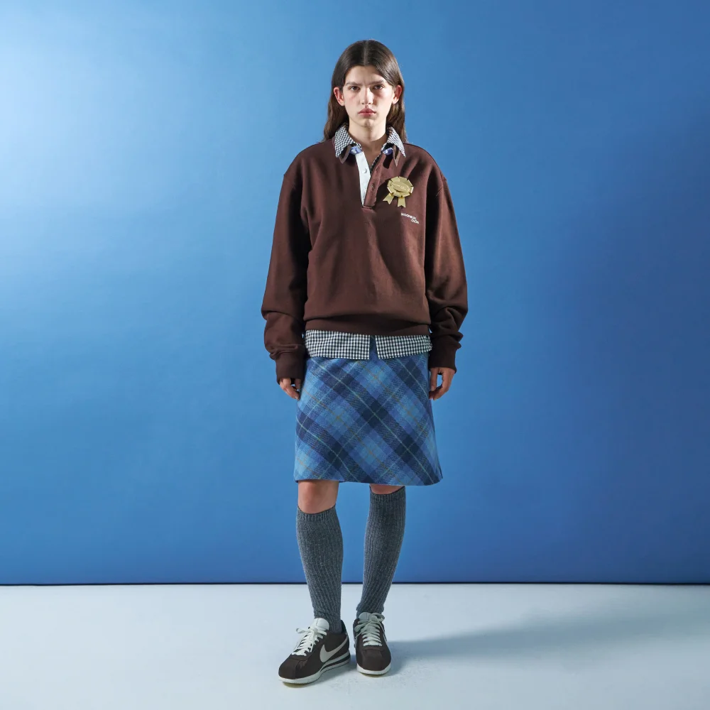 M.C School Check Skirt / Blue