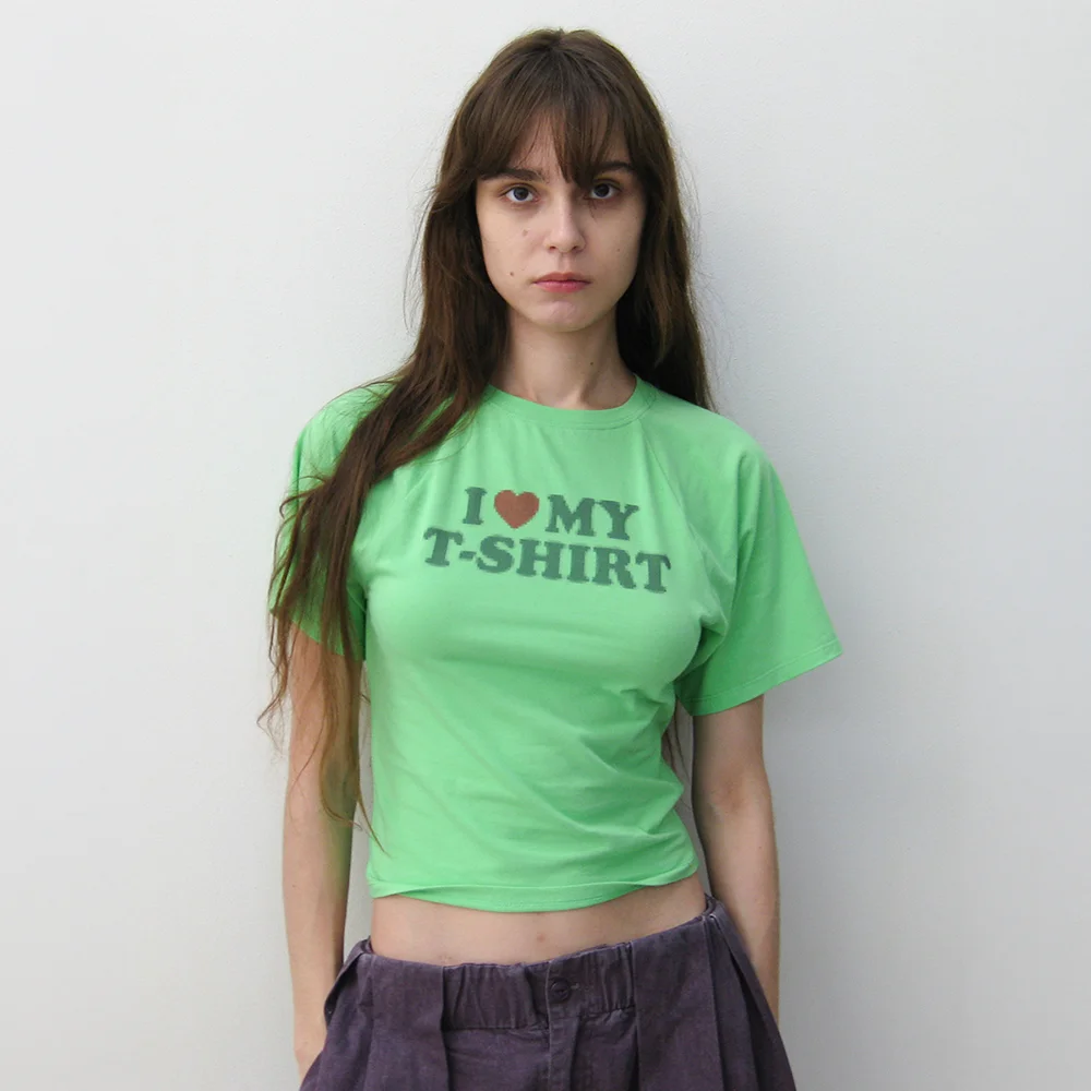 BAT SLEEVE ILT PRINTED TEE_NEON GREEN