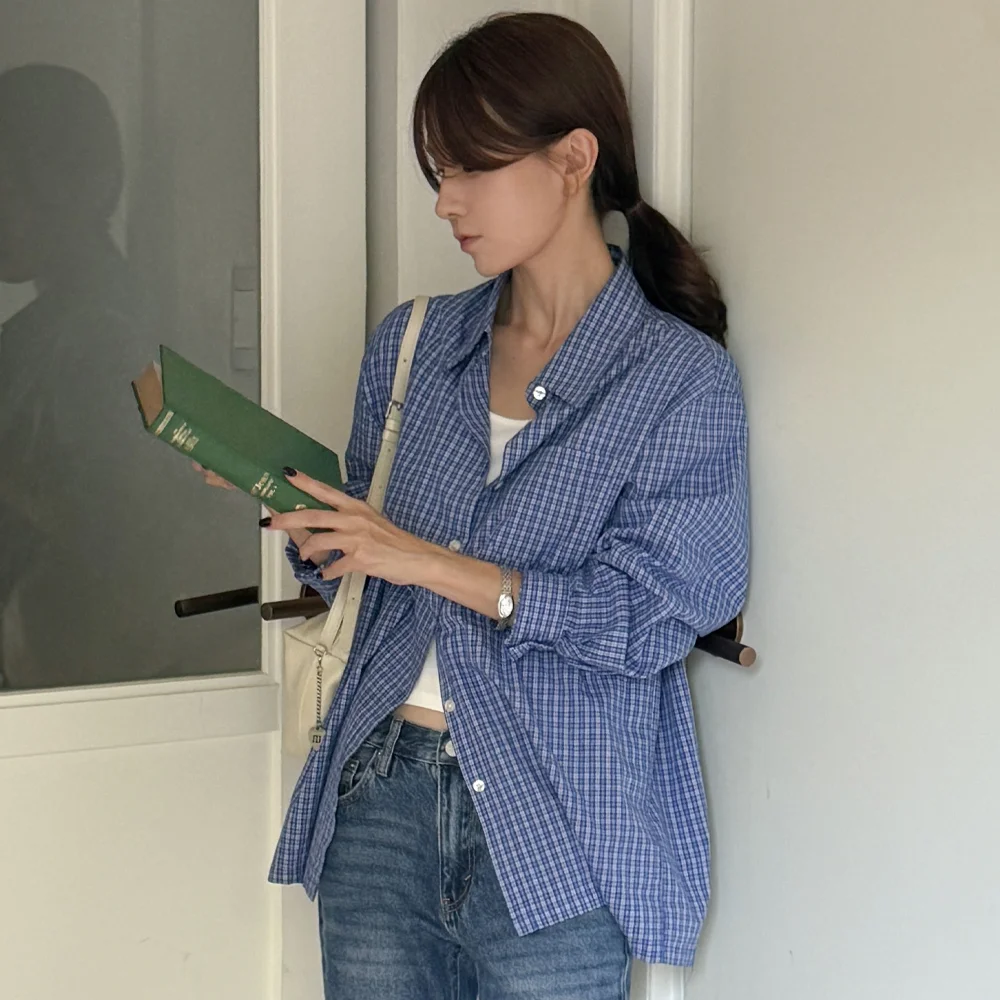 Mellow Check Shirt_DUSTY BLUE