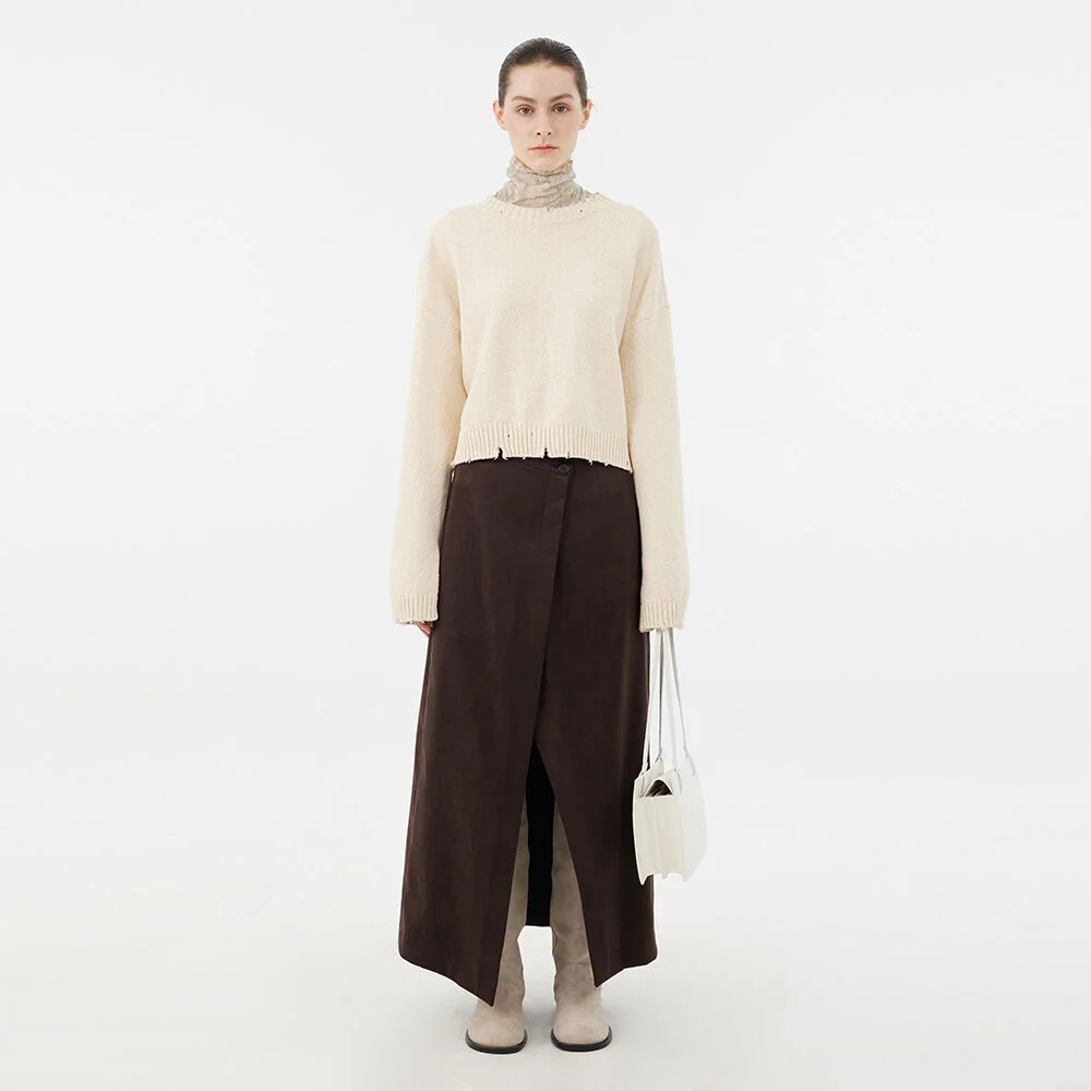Damaged Cropped Knit - Ivory