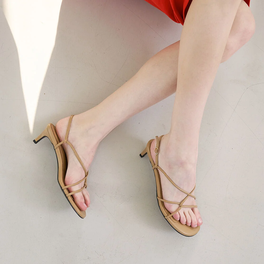 Lynn Sandals Leather Beige