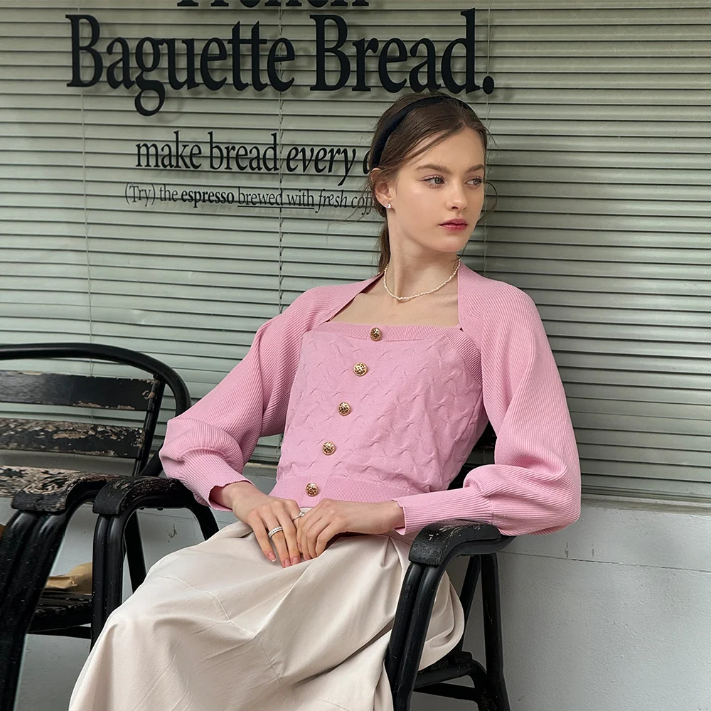 Matilda Pink knit Bolero set