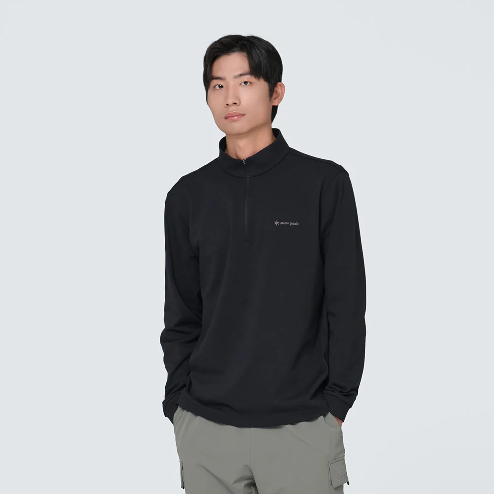 半拉鏈 長袖 T恤 Black (S24FMTZT10)