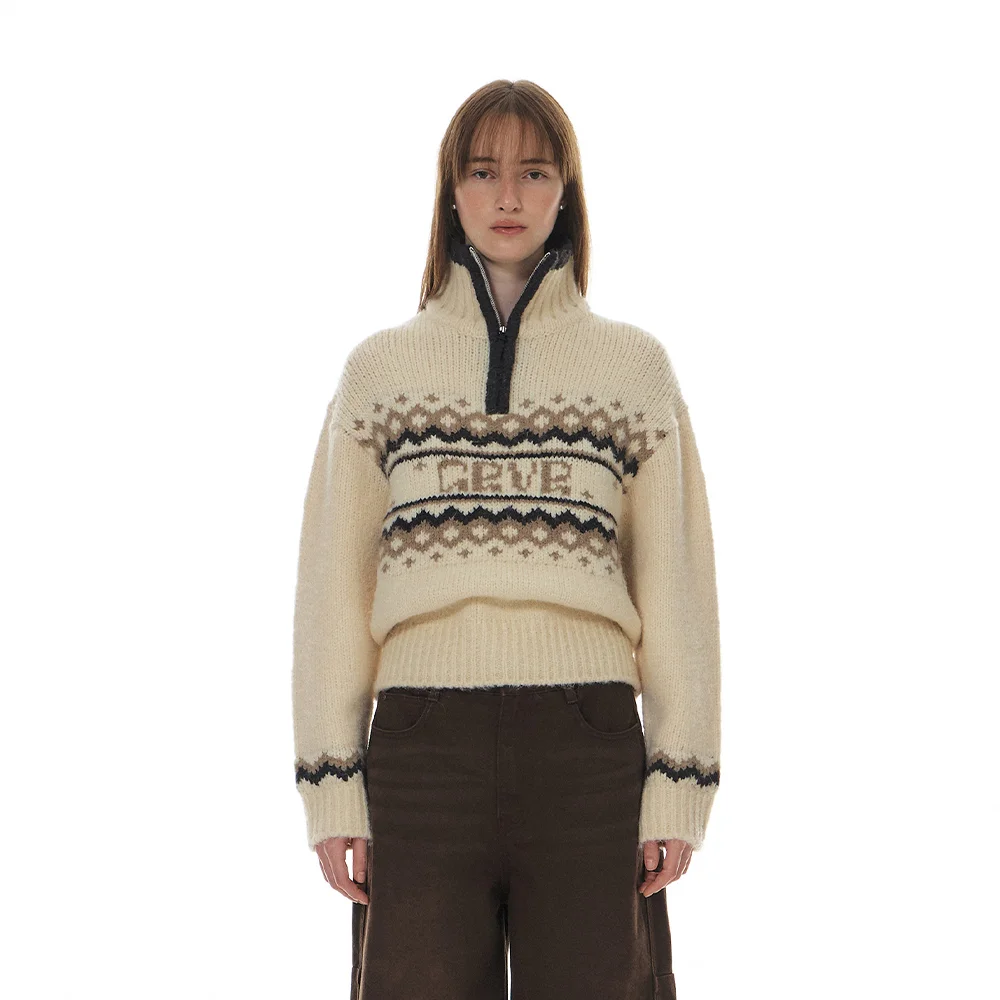 GRVR NORDIC HALF ZIP-UP KNIT (3COLOR)