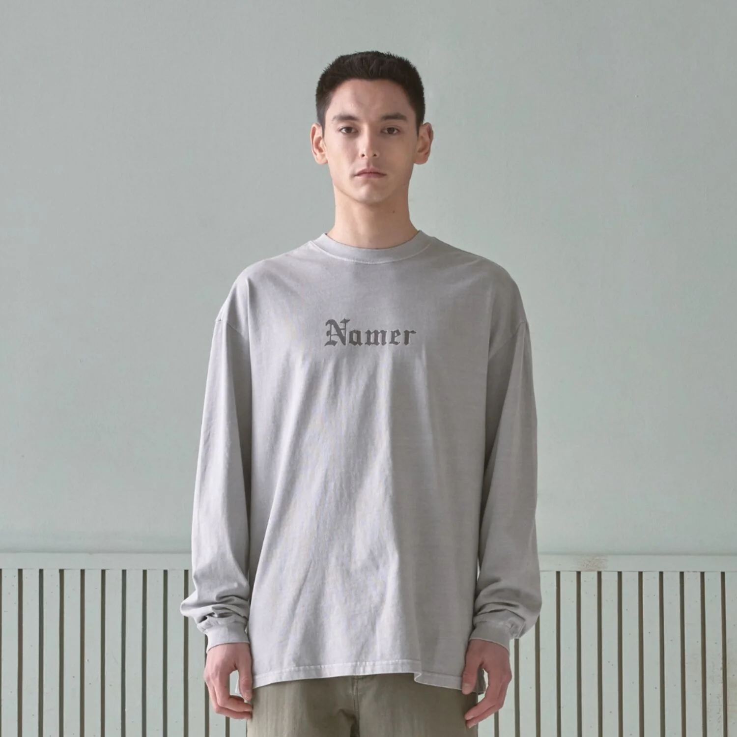 OLD ENGLISH L/S T-SHIRT LIGHT GRAY