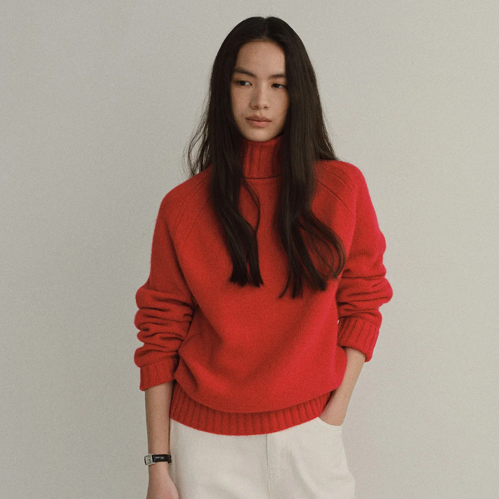 WOOL TURTLENECK KNIT (RED TOMATO)
