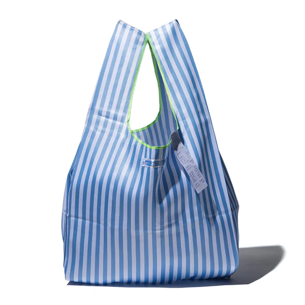 SCHOOL TIE FABRIC BAG / Light Blue x White