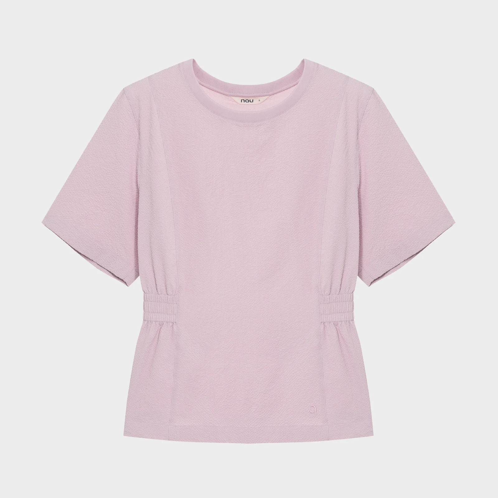 W 泡泡紗 短袖 T恤 Grayish Pink