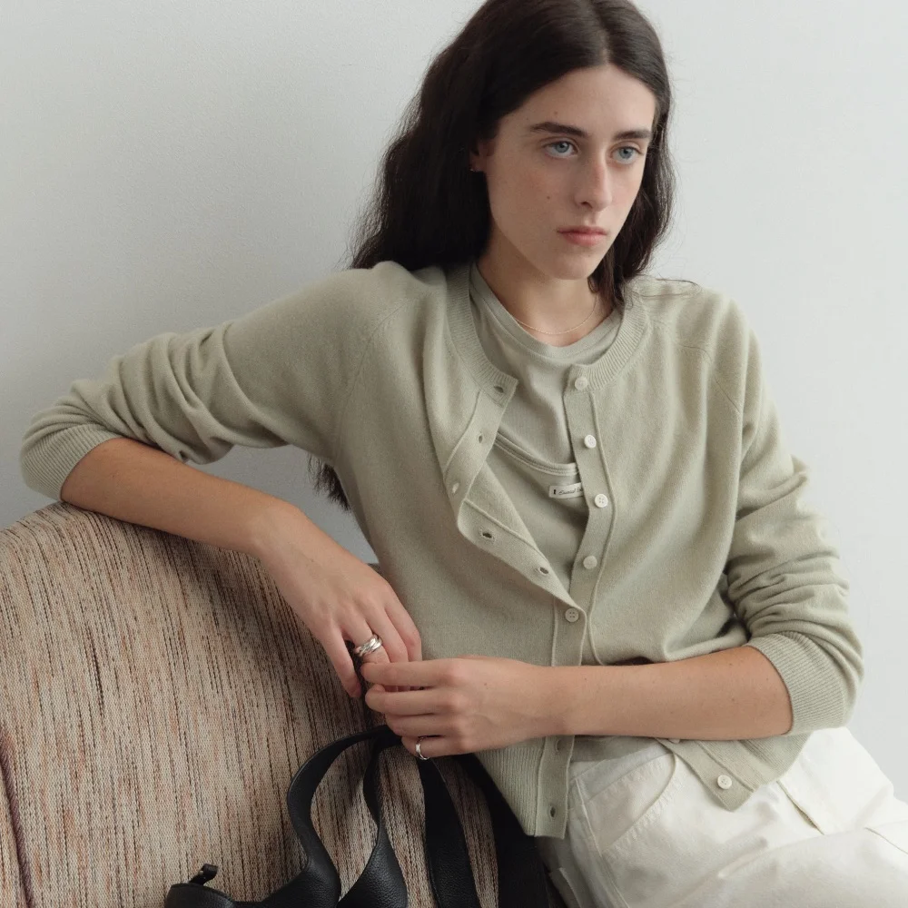 Sola Wool Knit Cardigan (Apple Mint)