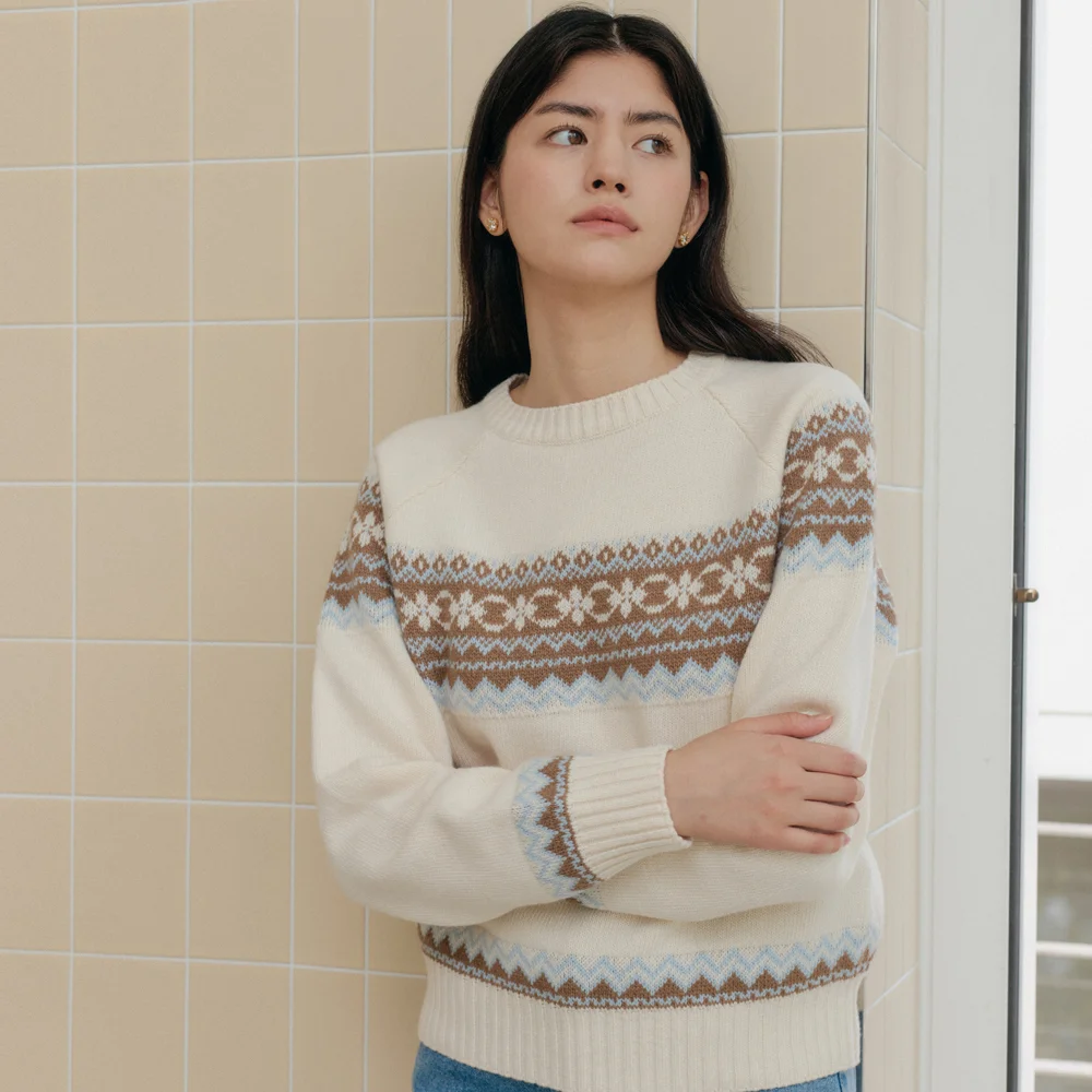 JACQUARD WOOL KNIT_IVORY