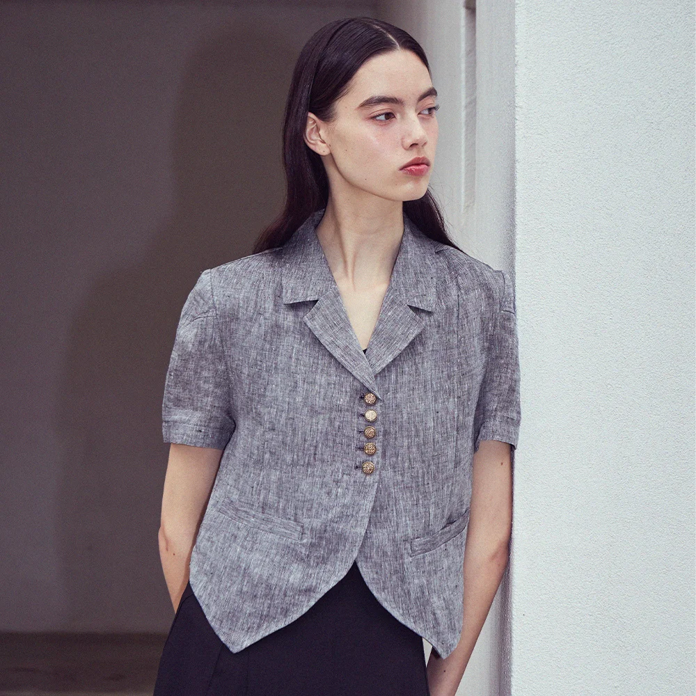 Linen Summer Jacket (Gray)