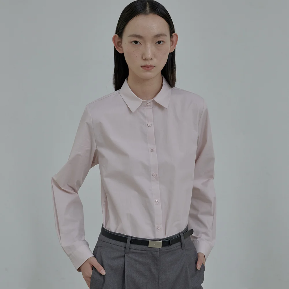 Ray Semi Wide Shirt - Dusty Pink