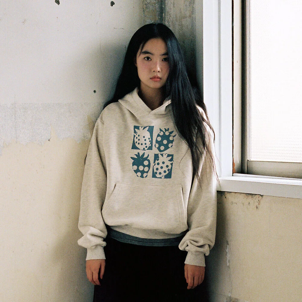 DOT STRAWBERRY HOODIE_OATMEAL(IK2FFFM407A)