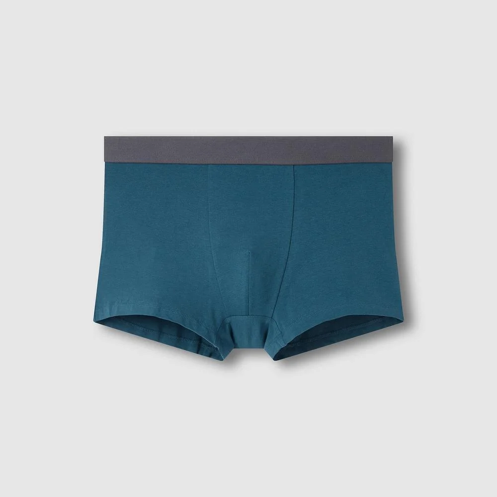 男裝 純棉 四角內褲 內褲_藍綠色