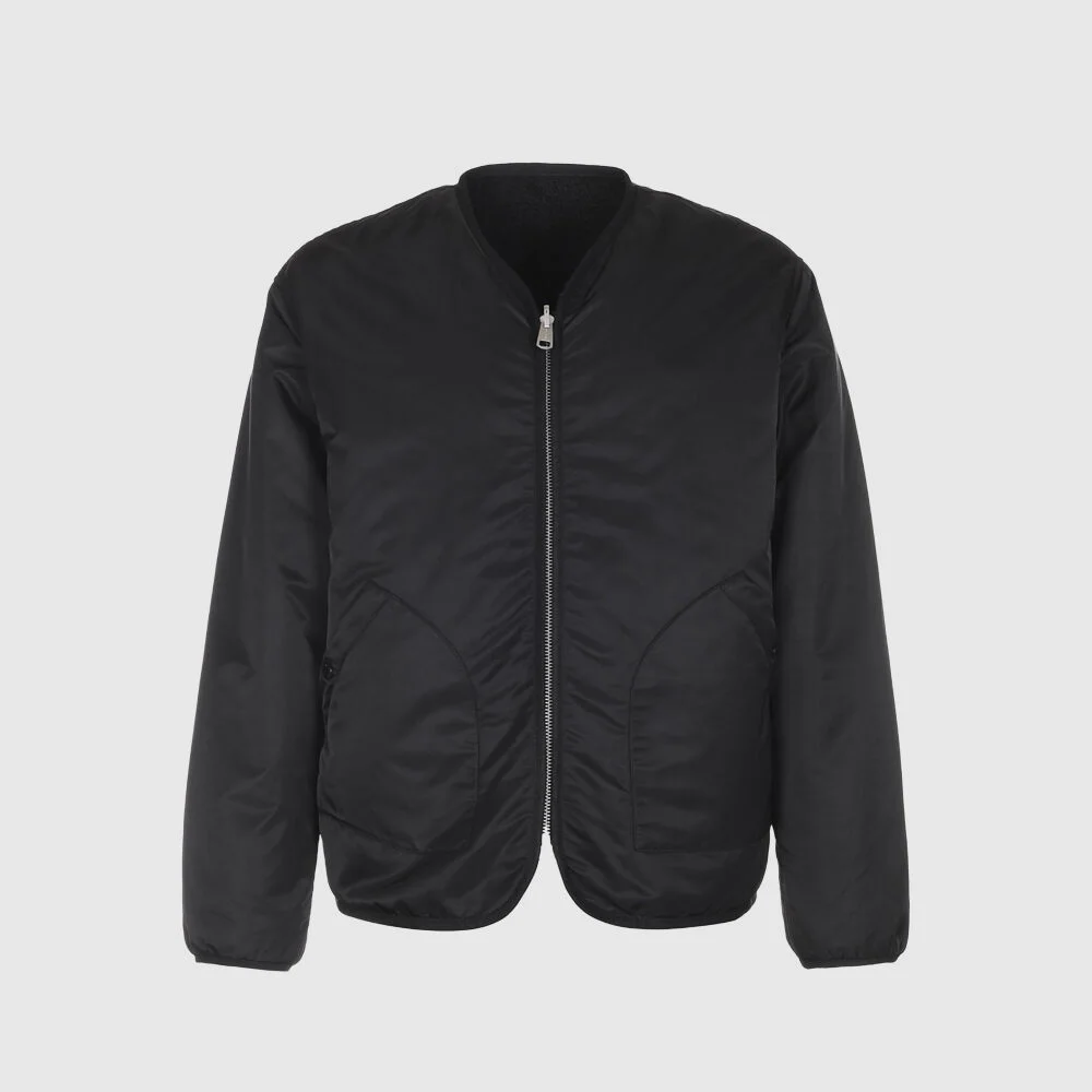 Reversible Round Neck Jacket (3M Thinsulate) (BLACK)