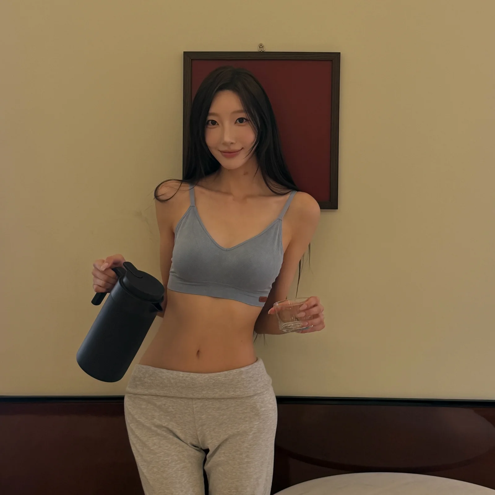 無縫 牛仔 勾扣式 胸圍內褲套裝 1set