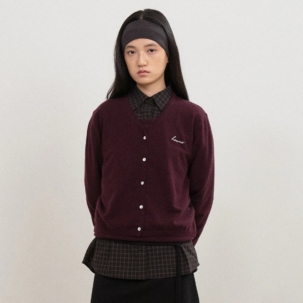 FAIR KNIT TWIN CARDIGAN (BURGUNDY)