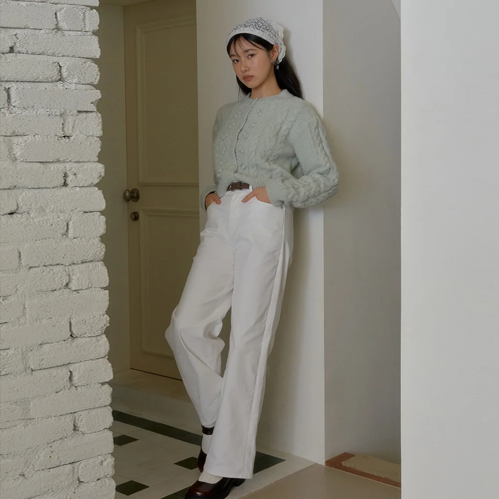 FRILL POCKET PANTS (WHITE)