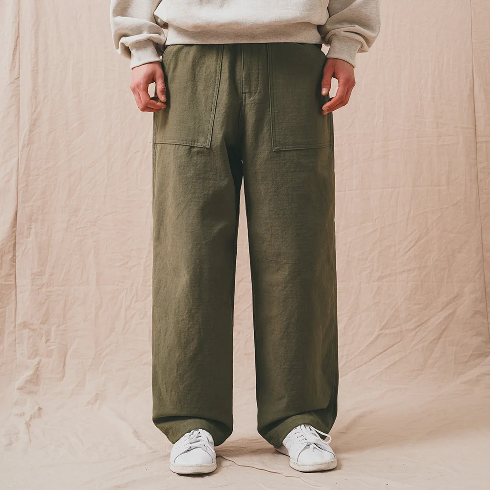 粗獷 Slub Fatigue Pants 橄欖色 JULP4678