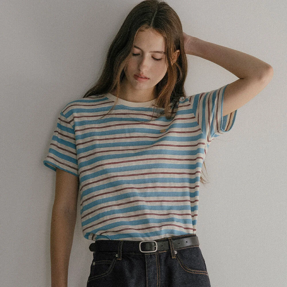 Multi stripe T-shirt _Sky Blue