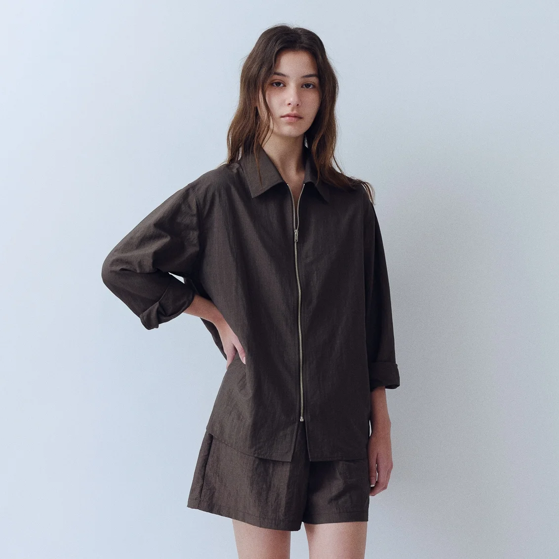 Slide Shirt Jacket(Brown)