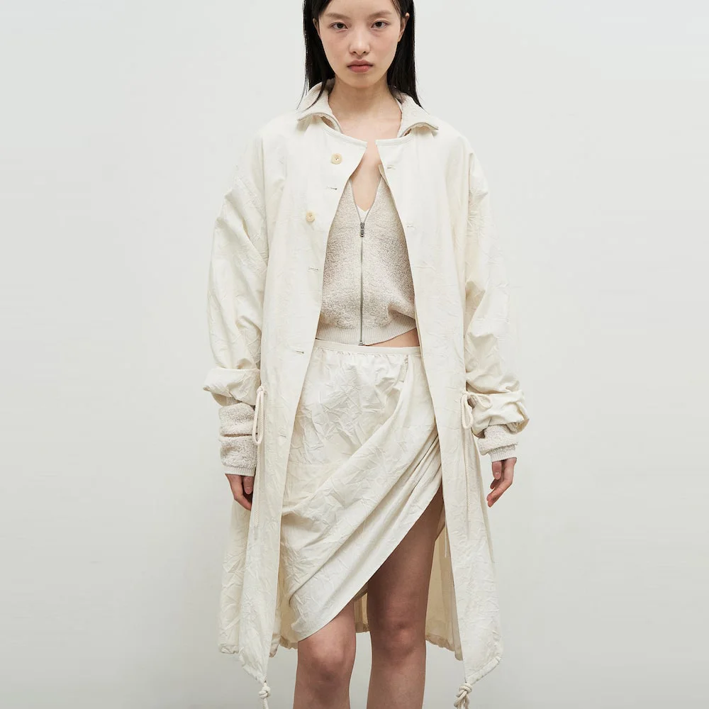 Wonderer Wrinkle Trench Coat Ivory (AG4830A010)