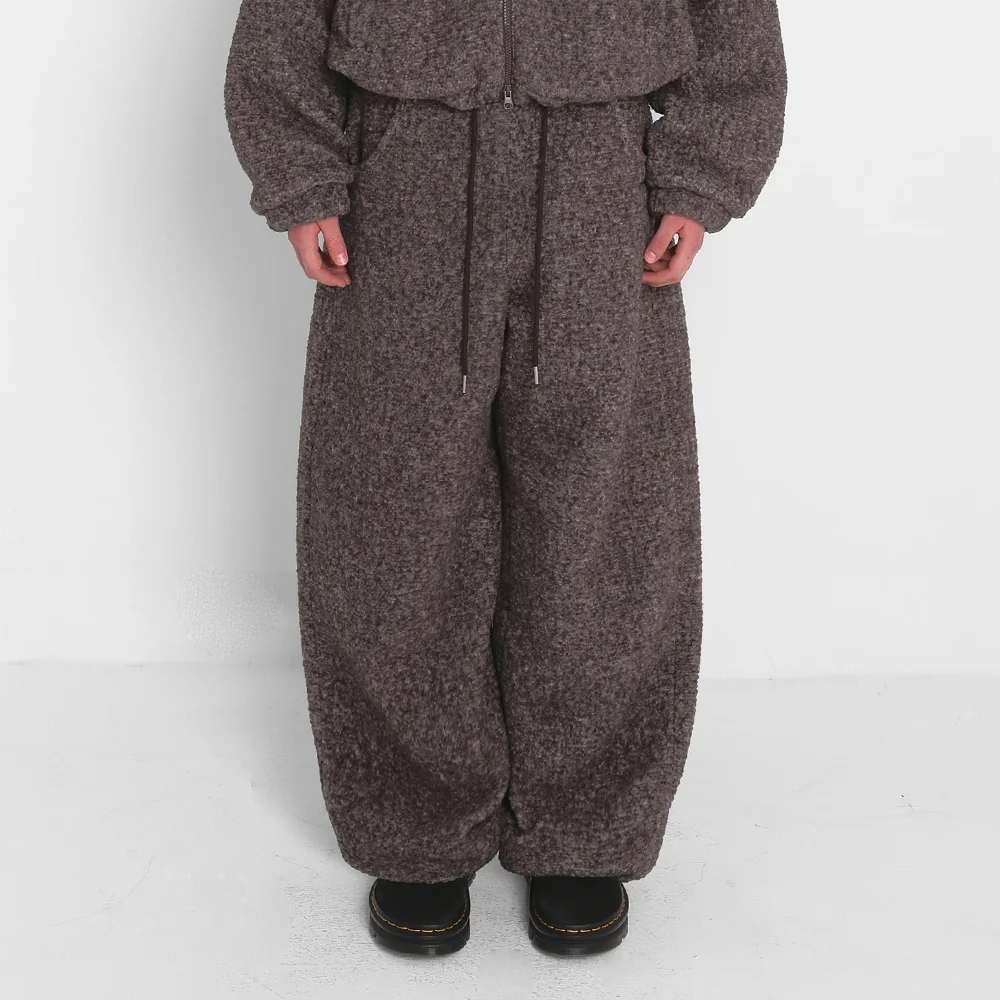 FLEECE OVERFIT SWEATPANTS_RED BROWN