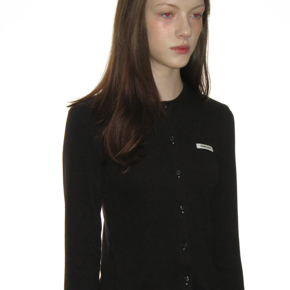 KNIT STUD CARDIGAN_BLACK