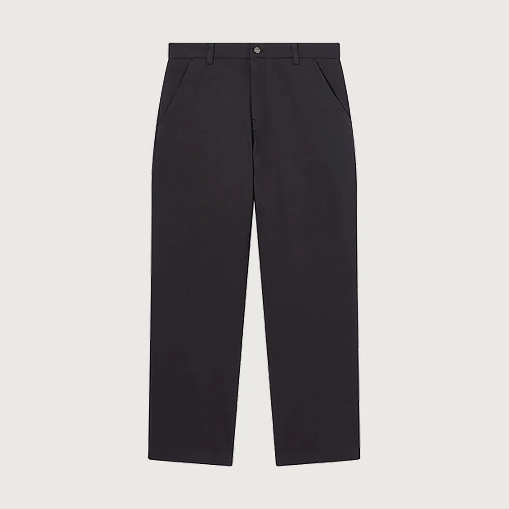 純棉 標準版型 直筒 褲子 Black
