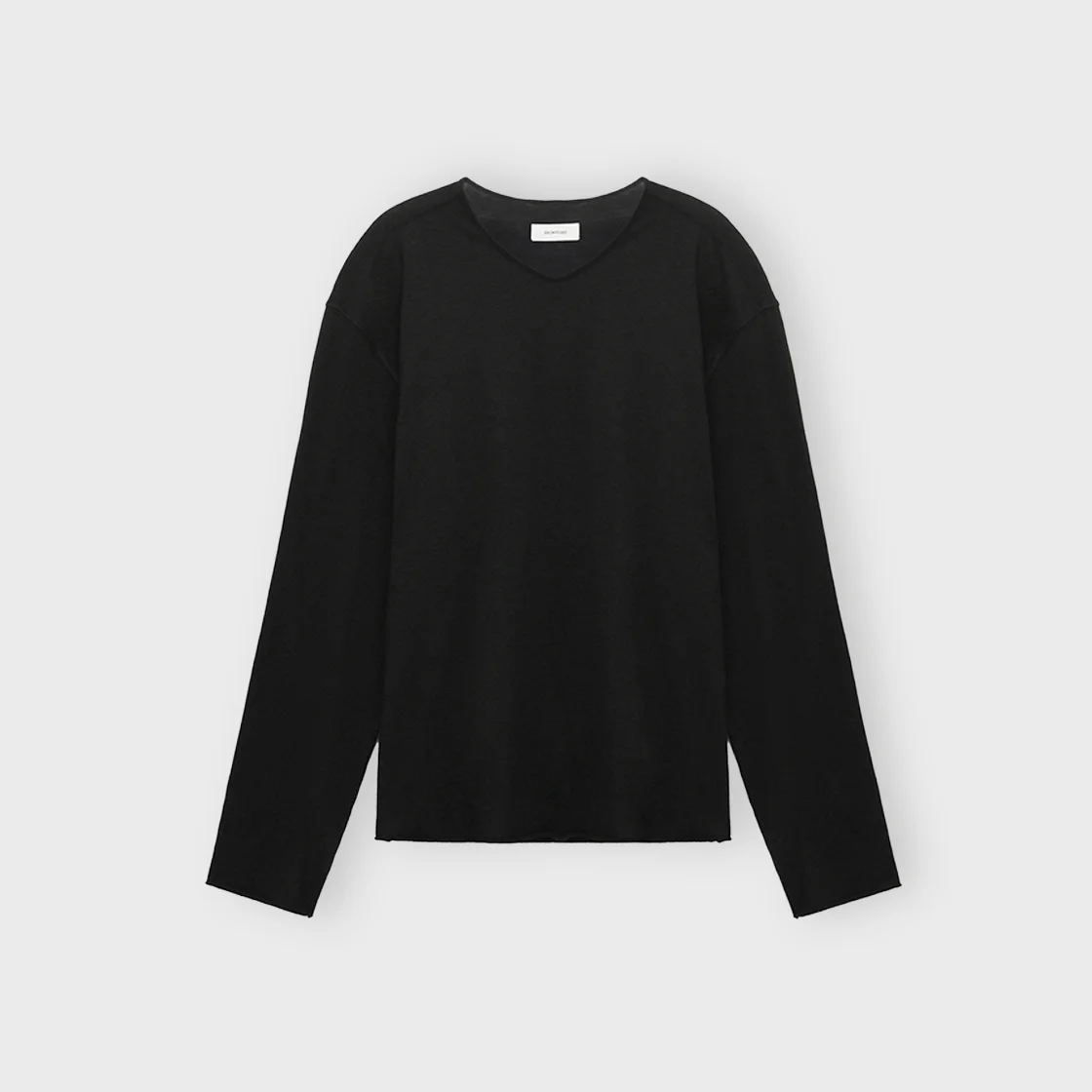 High Gauge V Neck Long Sleeve, Black