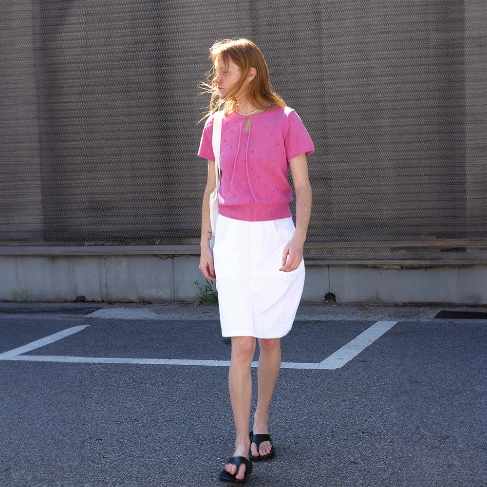scasi ribbon knit - summer pink