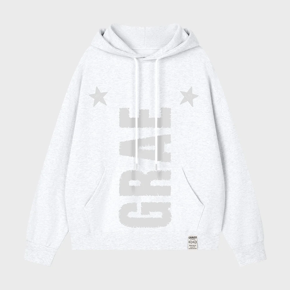 GRAE-STAR 連帽衫_MELANGE WHITE