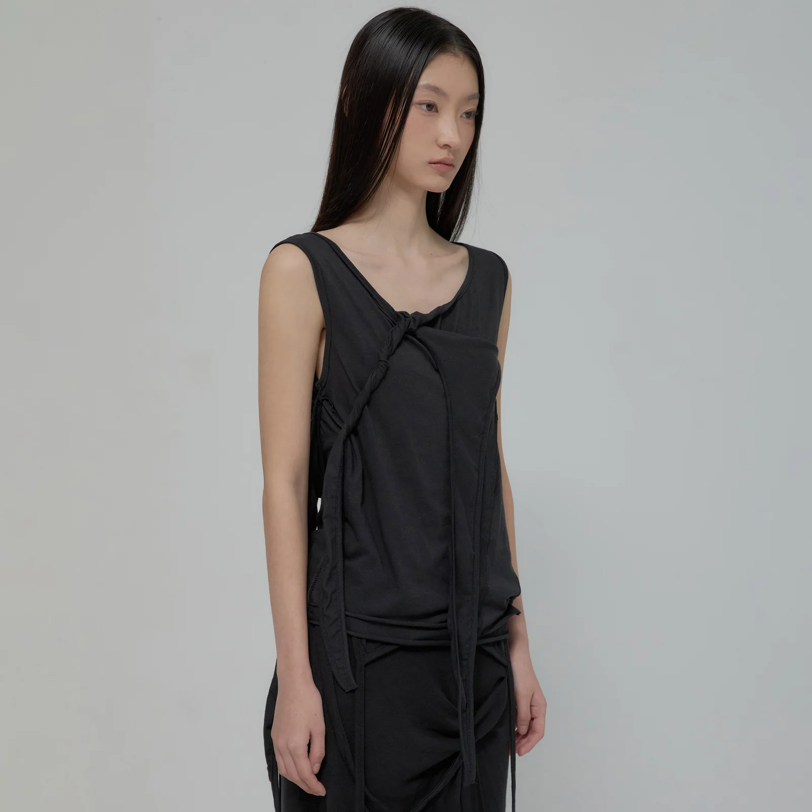3-Layered Braided Sleeveless (FL-128_Black)