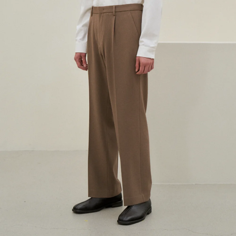 寬版 剪裁 西褲_LIGHT BROWN / NB-PL092035-40
