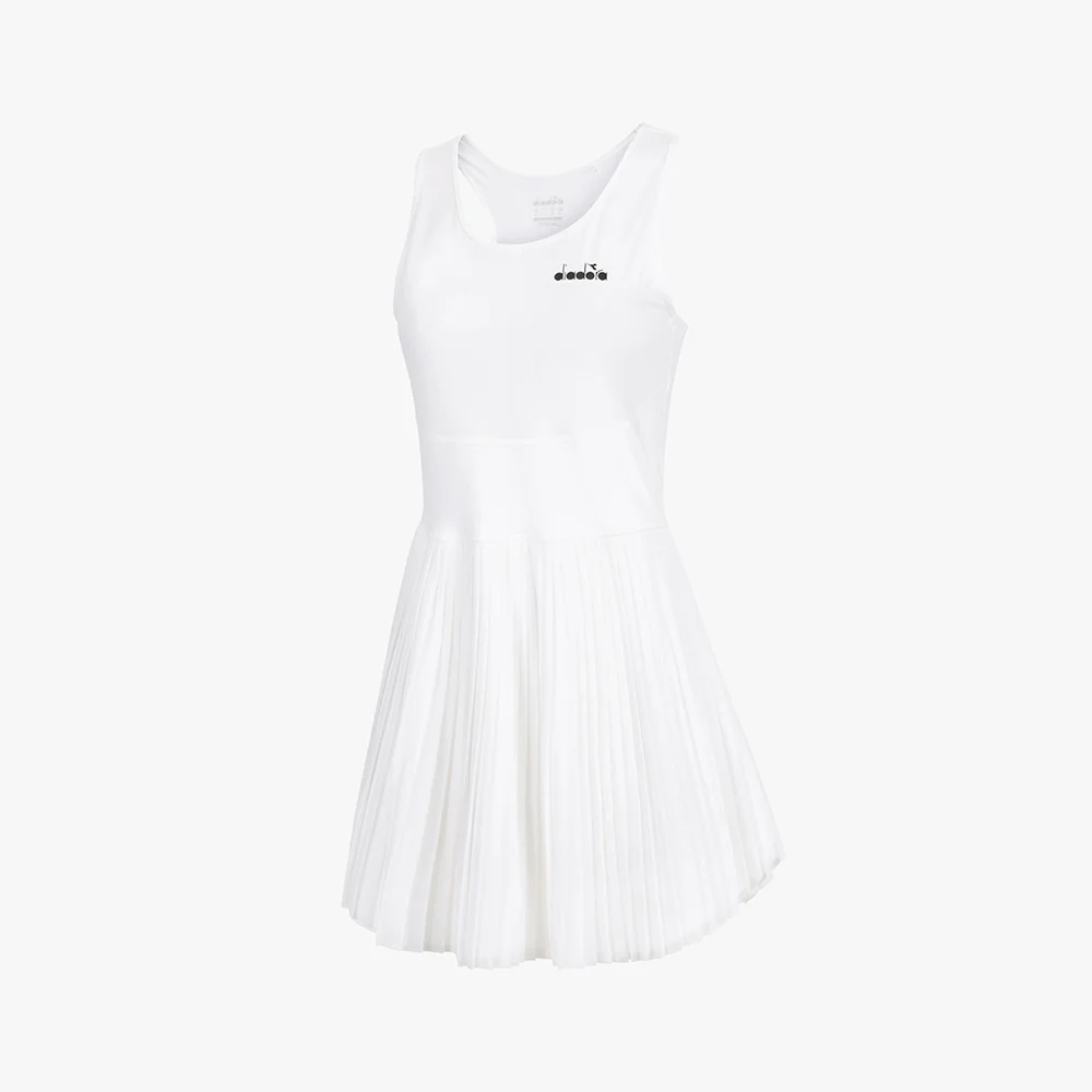 網布 百褶 網球 連衣裙 WHITE