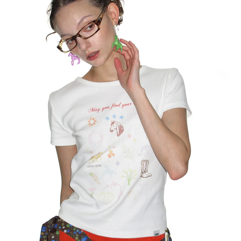 FIRE HORSE WISH TEE_WHITE