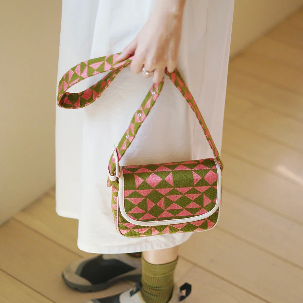 Merlot classic bag_khaki & pink