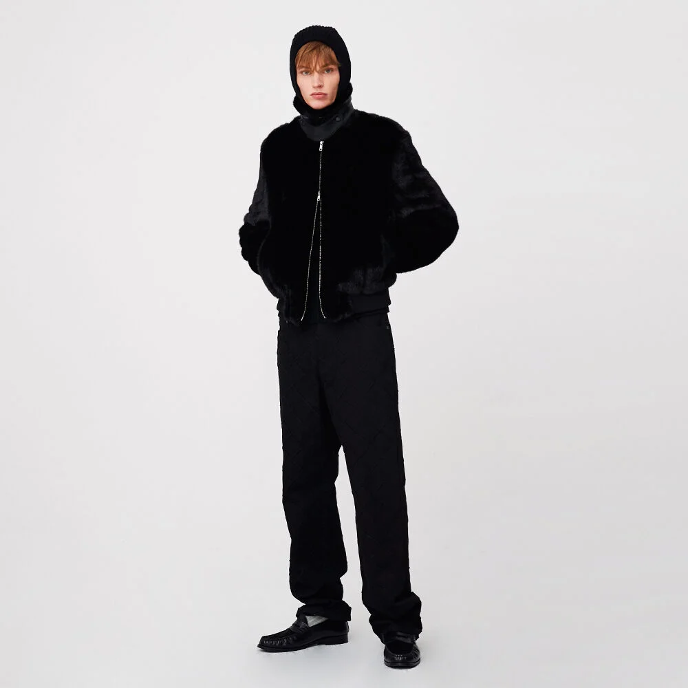 For men, Check Embroidery Jean / Black