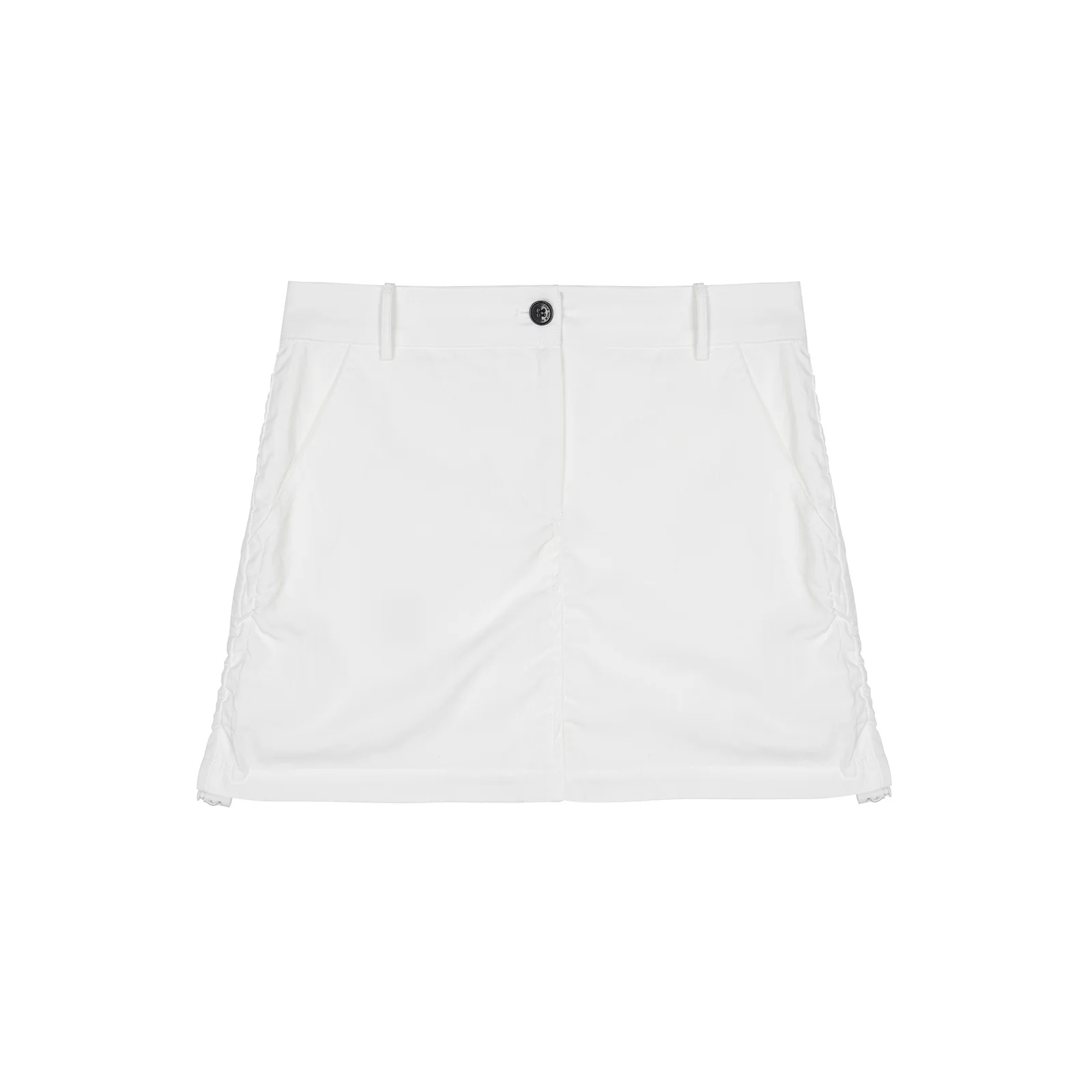 NICOLE SHIRRING MINI SKIRT_WHITE