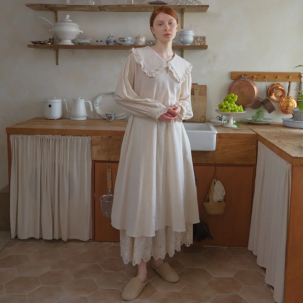 Once frill collar long dress