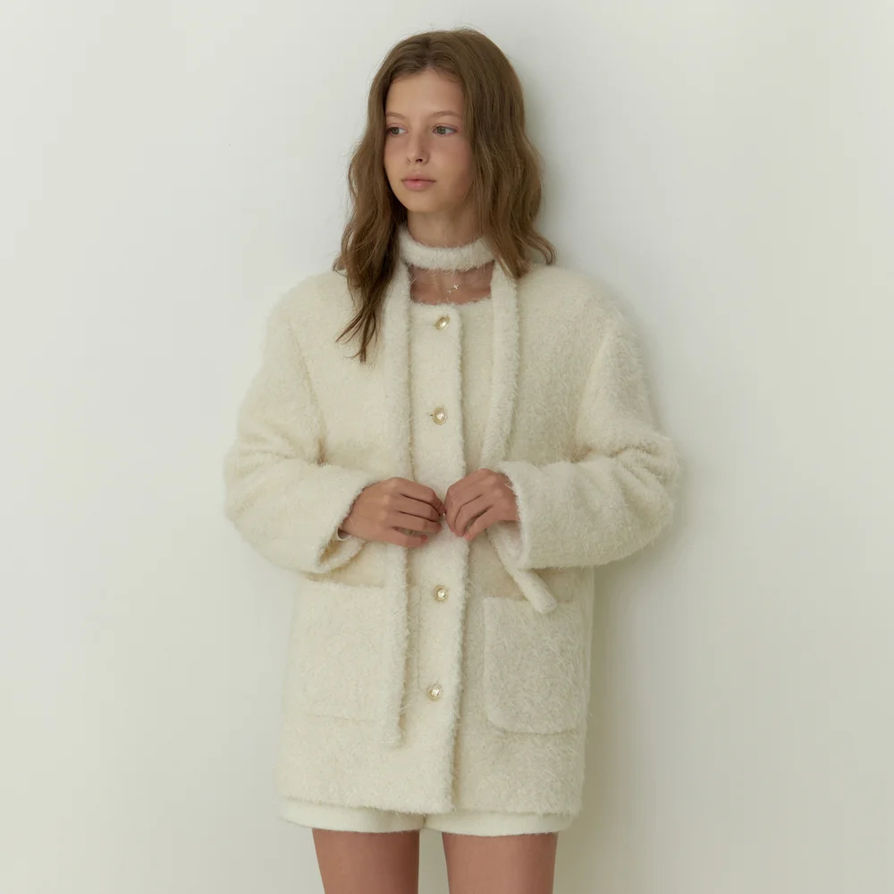 Noon tweed wool jacket (ivory)