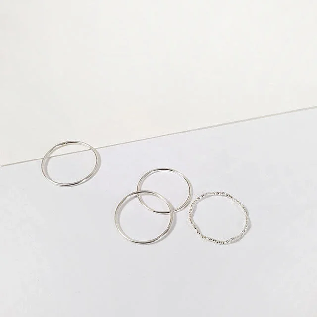 Jangdaa,Jin Ki-joo,Ju Hyun-young,Jang Hee-ryung 著用 Simple Basic Layered Silver Ring SET