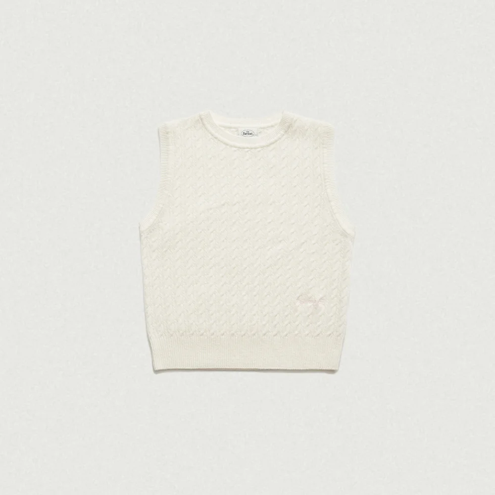 Scarlett Cable Knit Vest_Ivory