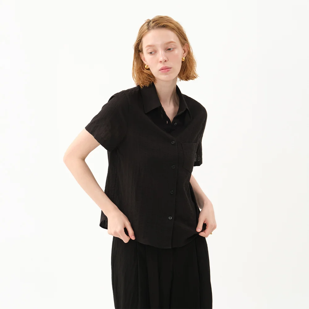 dobby stripe shirt_black