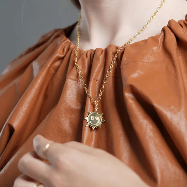 Sunshine smile chain Necklace 陽光 Coin 笑臉項鏈